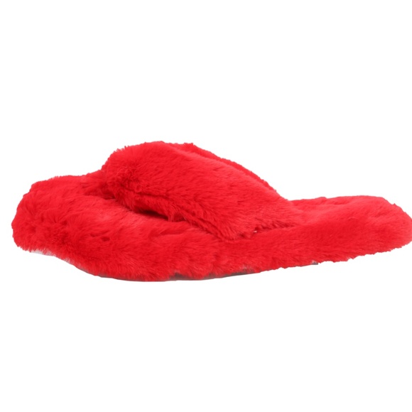 Size 5.5 Red Furry Thong Slippers - Picture 3 of 4